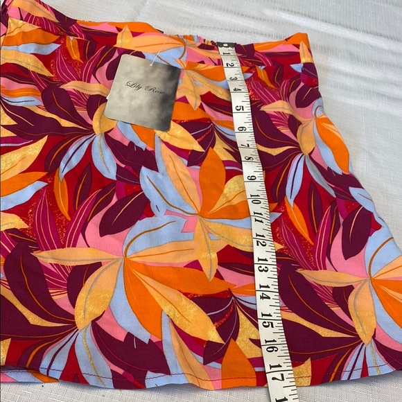 Lily Rose Red and Orange Mini Skirt Resort Wear - Picture 5 of 6